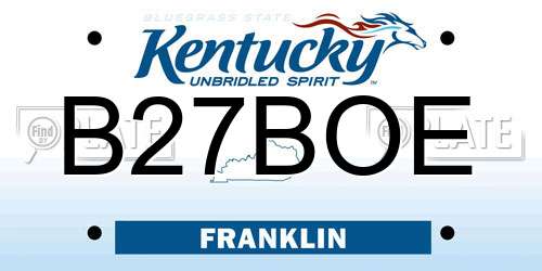 B27BOE Kentucky License Plate