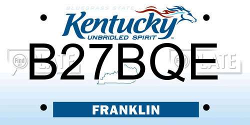 B27BQE Kentucky License Plate