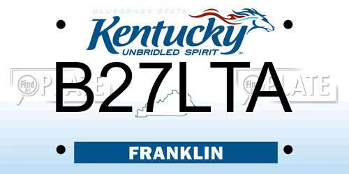 B27LTA Kentucky License Plate