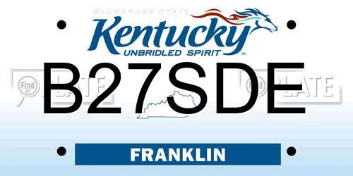 B27SDE Kentucky License Plate