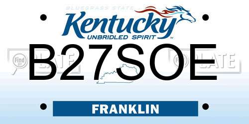 B27SOE Kentucky License Plate