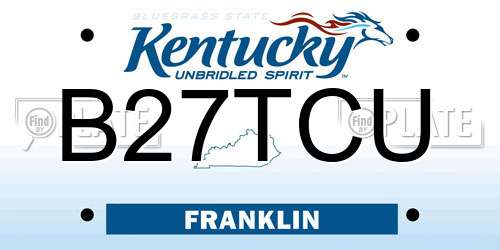B27TCU Kentucky License Plate