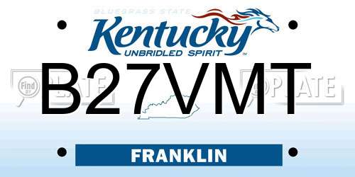 B27VMT Kentucky License Plate