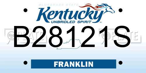 B28121S Kentucky License Plate