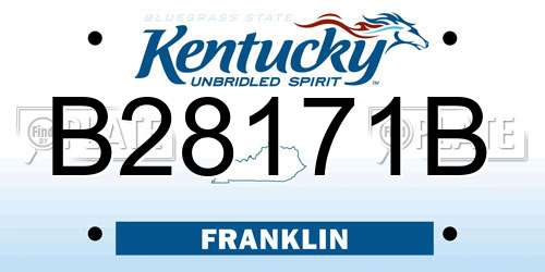 B28171B Kentucky License Plate