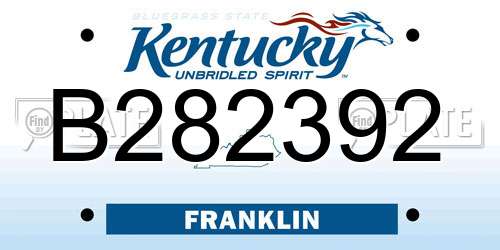 B282392 Kentucky License Plate