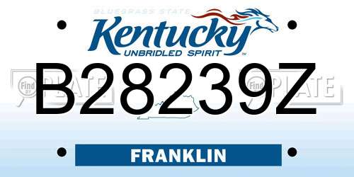 B28239Z Kentucky License Plate