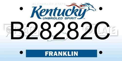 B28282C Kentucky License Plate