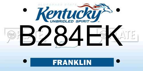 B284EK Kentucky License Plate