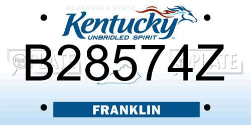 B28574Z Kentucky License Plate