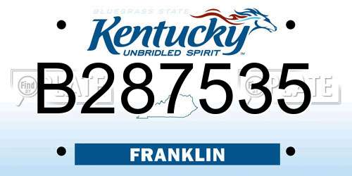 B287535 Kentucky License Plate