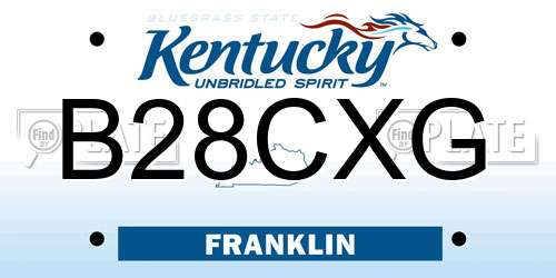 B28CXG Kentucky License Plate