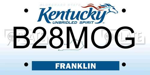 B28MOG Kentucky License Plate