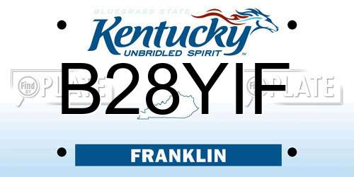 B28YIF Kentucky License Plate