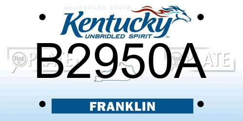 B2950A Kentucky License Plate