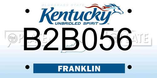 B2B056 Kentucky License Plate