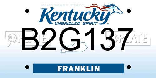 B2G137 Kentucky License Plate