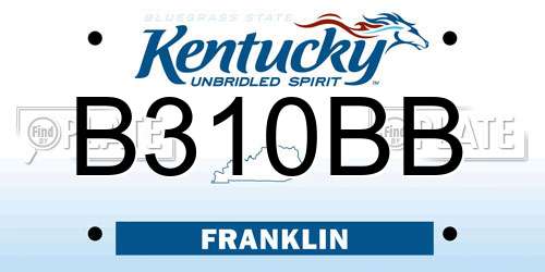 B310BB Kentucky License Plate