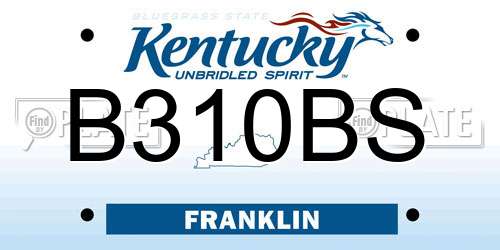 B310BS Kentucky License Plate