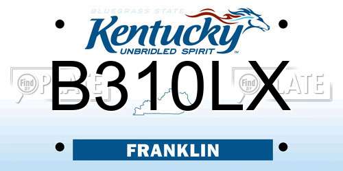 B310LX Kentucky License Plate