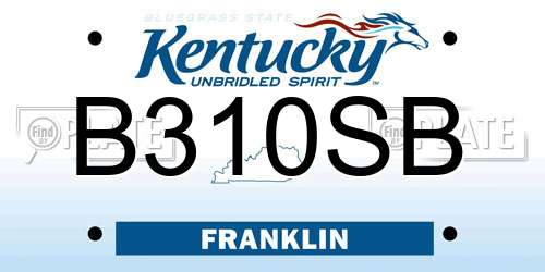 B310SB Kentucky License Plate