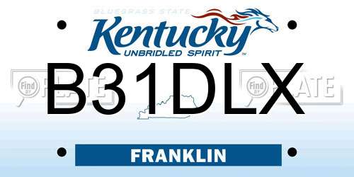 B31DLX Kentucky License Plate