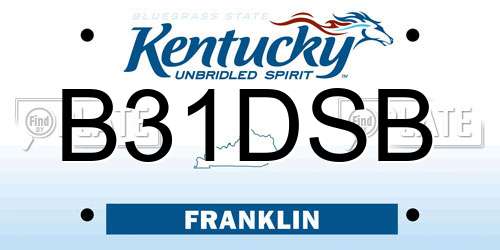 B31DSB Kentucky License Plate