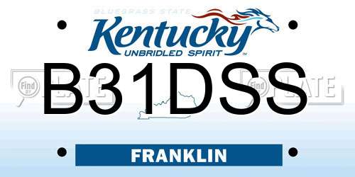 B31DSS Kentucky License Plate
