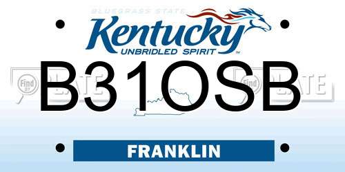 B31OSB Kentucky License Plate