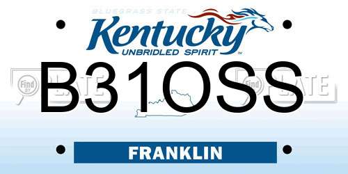 B31OSS Kentucky License Plate