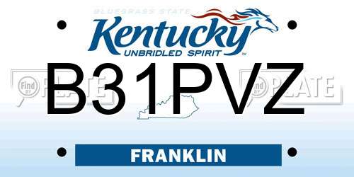 B31PVZ Kentucky License Plate