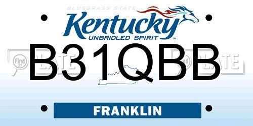 B31QBB Kentucky License Plate