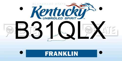 B31QLX Kentucky License Plate