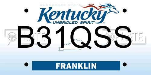 B31QSS Kentucky License Plate