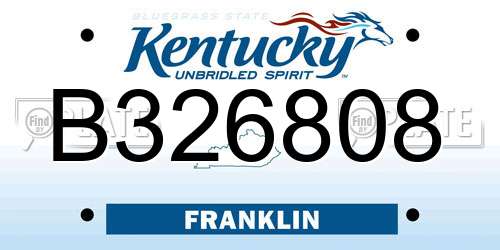 B326808 Kentucky License Plate