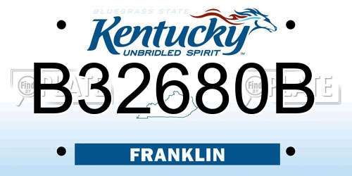 B32680B Kentucky License Plate