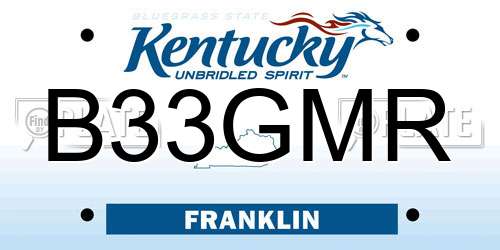 B33GMR Kentucky License Plate