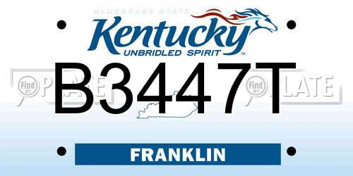 B3447T Kentucky License Plate