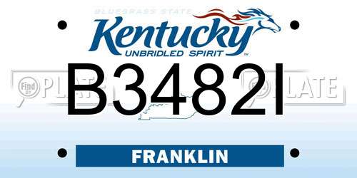 B3482I Kentucky License Plate