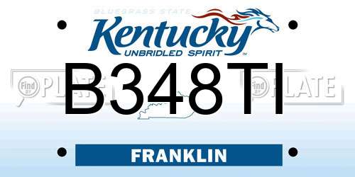 B348TI Kentucky License Plate