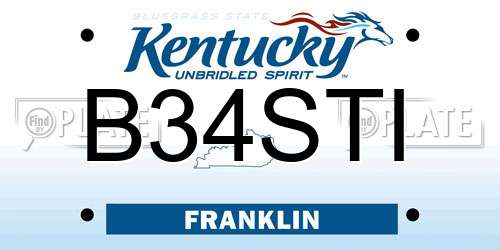 B34STI Kentucky License Plate