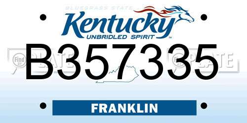 B357335 Kentucky License Plate