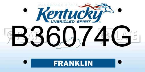 B36074G Kentucky License Plate