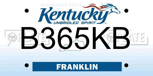 B365KB Kentucky License Plate