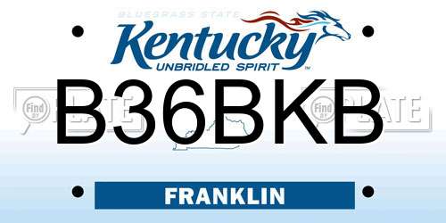 B36BKB Kentucky License Plate