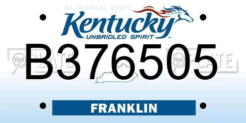 B376505 Kentucky License Plate