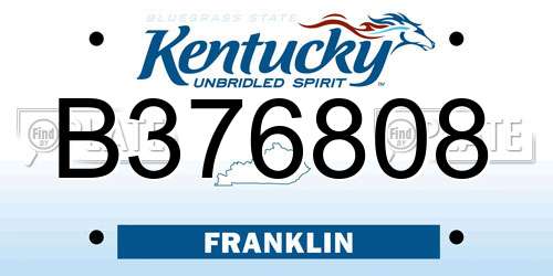 B376808 Kentucky License Plate