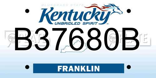 B37680B Kentucky License Plate