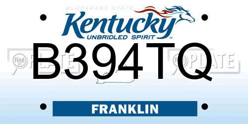 B394TQ Kentucky License Plate