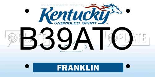 B39ATO Kentucky License Plate